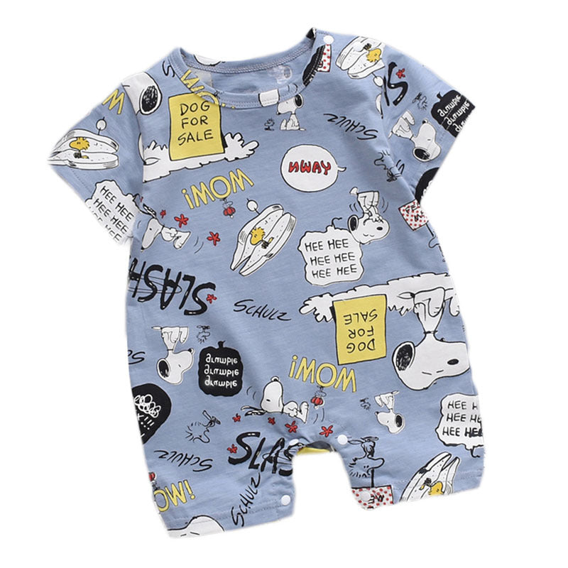 Newborn Summer Baby Boy Romper Short Sleeve Cotton Infant Jumpsuit Cartoon Printed Baby Girl Rompers Newborn Baby Clothes