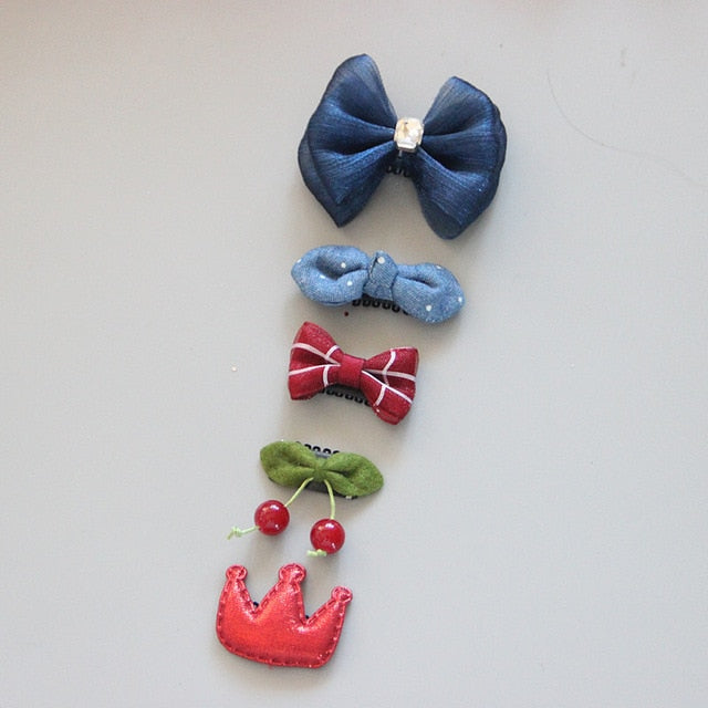 5Pcs/Set Baby Hair clip Set Baby Headband Accessories Cross Kid Hair Clip Cartoon Girl Hair Clip Baby Barrettes Hair Accessories