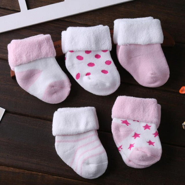 5 Pair/lot new cotton thick baby toddler socks autumn and winter warm baby foot sock