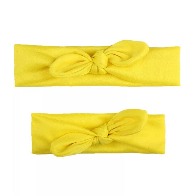 MIXIU 2pcs Mom Mother & Baby Headbands Kids Girl Boys Bow Hairband Print Floral Elastic Hair Bands Parent-Child Hair Accessories