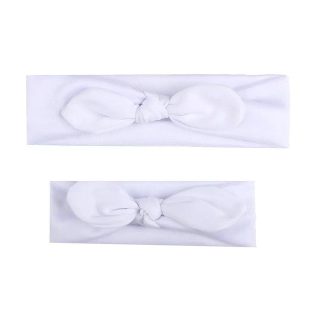 MIXIU 2pcs Mom Mother & Baby Headbands Kids Girl Boys Bow Hairband Print Floral Elastic Hair Bands Parent-Child Hair Accessories