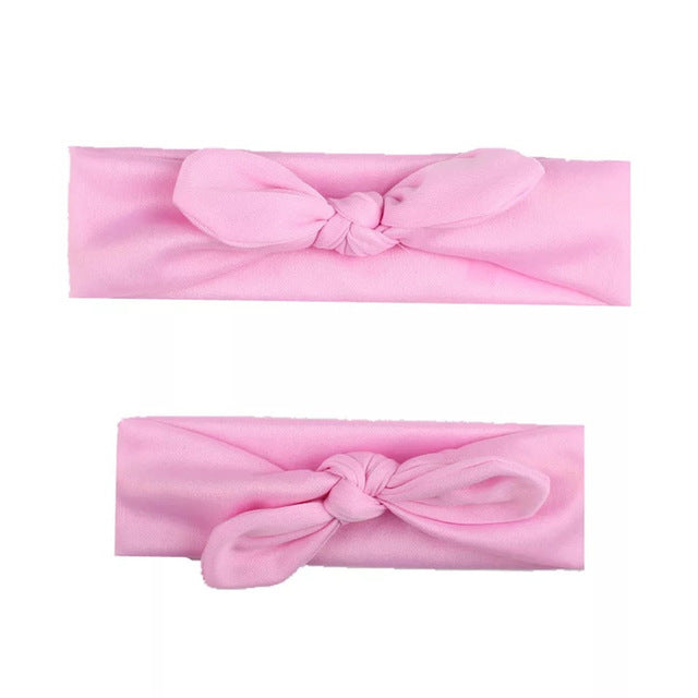 MIXIU 2pcs Mom Mother & Baby Headbands Kids Girl Boys Bow Hairband Print Floral Elastic Hair Bands Parent-Child Hair Accessories