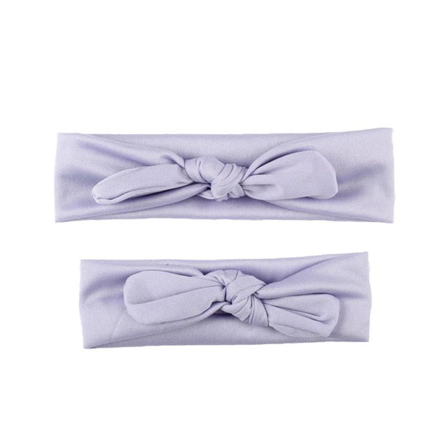 MIXIU 2pcs Mom Mother & Baby Headbands Kids Girl Boys Bow Hairband Print Floral Elastic Hair Bands Parent-Child Hair Accessories