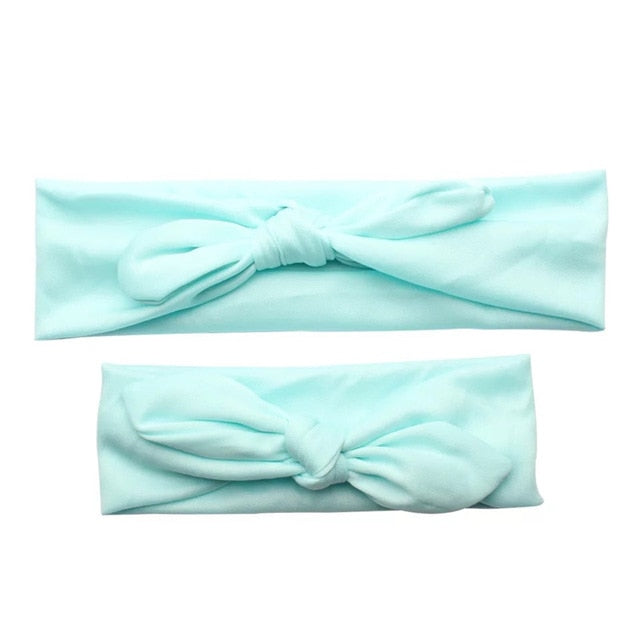 MIXIU 2pcs Mom Mother & Baby Headbands Kids Girl Boys Bow Hairband Print Floral Elastic Hair Bands Parent-Child Hair Accessories