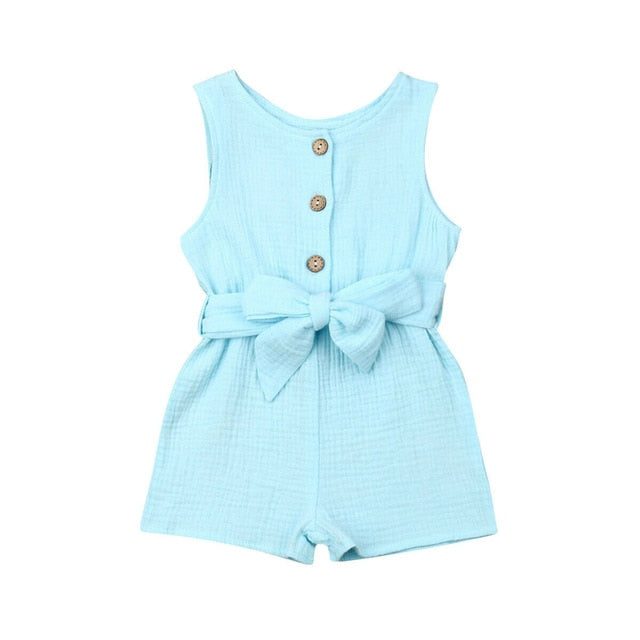 Summer Baby Girl Clothes Sleeveless Home Dress Kids Gift Sweet  Jumpsuit Age 0-18 Cotton Sleeveless Romper Overall Outfit