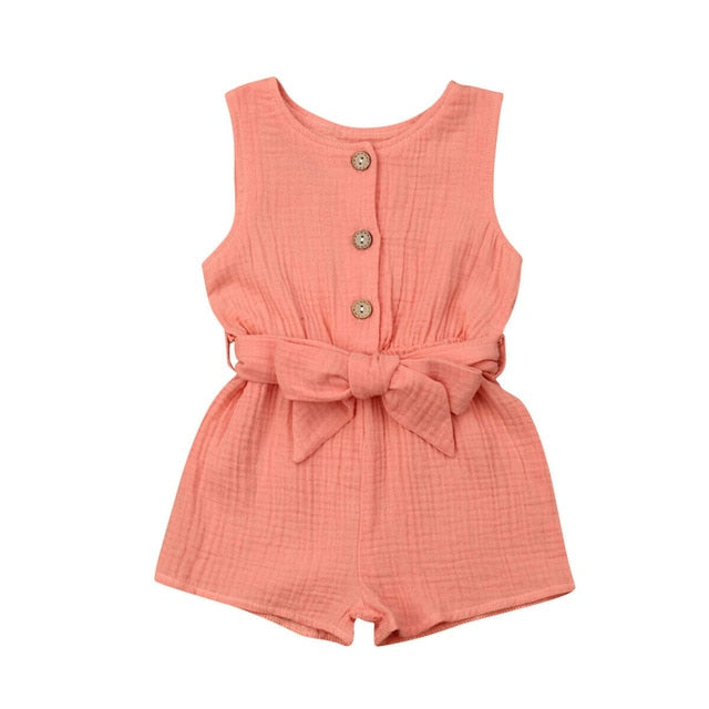 Summer Baby Girl Clothes Sleeveless Home Dress Kids Gift Sweet  Jumpsuit Age 0-18 Cotton Sleeveless Romper Overall Outfit