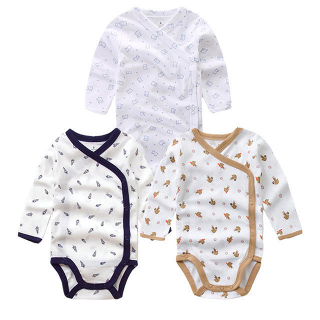 Times' Favourite 3PCS/lot 100% Cotton Baby Bodysuit Infant Jumpsuit Long Sleeve Baby Boys Girls Clothes Newborn Baby Clothing