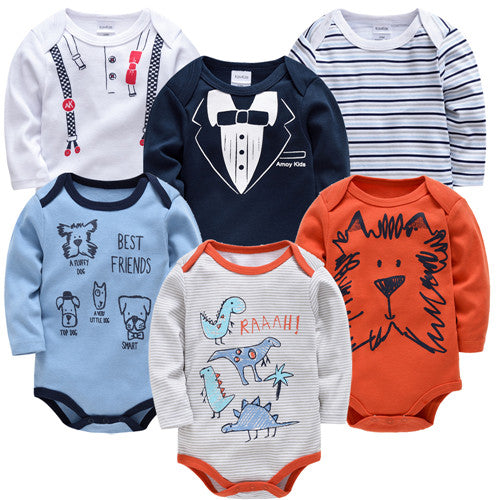 Kavkas New Baby Boys Bodysuit 6 PCS 3 PCS Long Sleeve Cotton Baby Boy Girl Clothes 0-3 months Newborn body bebe Clothing