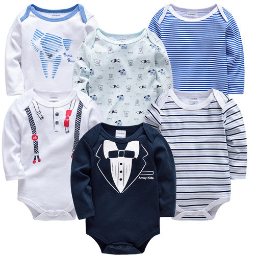 Kavkas New Baby Boys Bodysuit 6 PCS 3 PCS Long Sleeve Cotton Baby Boy Girl Clothes 0-3 months Newborn body bebe Clothing