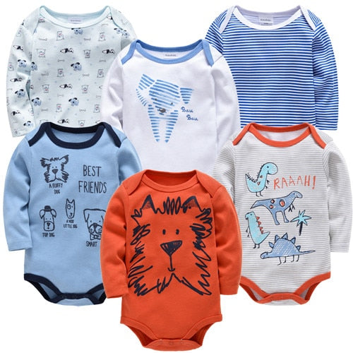 Kavkas New Baby Boys Bodysuit 6 PCS 3 PCS Long Sleeve Cotton Baby Boy Girl Clothes 0-3 months Newborn body bebe Clothing