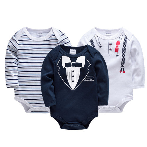 Kavkas New Baby Boys Bodysuit 6 PCS 3 PCS Long Sleeve Cotton Baby Boy Girl Clothes 0-3 months Newborn body bebe Clothing