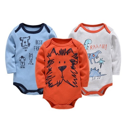 Kavkas New Baby Boys Bodysuit 6 PCS 3 PCS Long Sleeve Cotton Baby Boy Girl Clothes 0-3 months Newborn body bebe Clothing