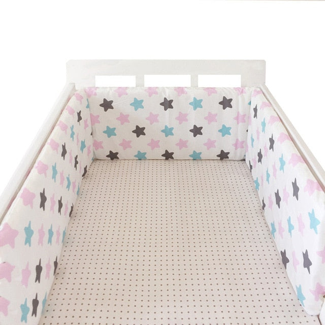 baby nursery Nordic Stars Design Baby Bed Thicken Bumper One-piece Crib Around Cushion Cot Protector Pillows Newborns Room Decor