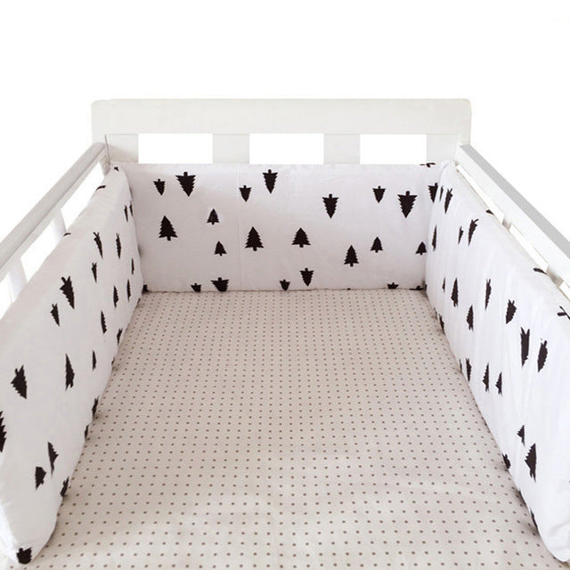 baby nursery Nordic Stars Design Baby Bed Thicken Bumper One-piece Crib Around Cushion Cot Protector Pillows Newborns Room Decor