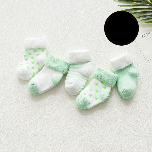 5 pair High Quality Thicken Cartoon Comfort Cotton Newborn Socks Kids Boy New Born Baby Girl Socks Meia Infantil Miaoyoutong