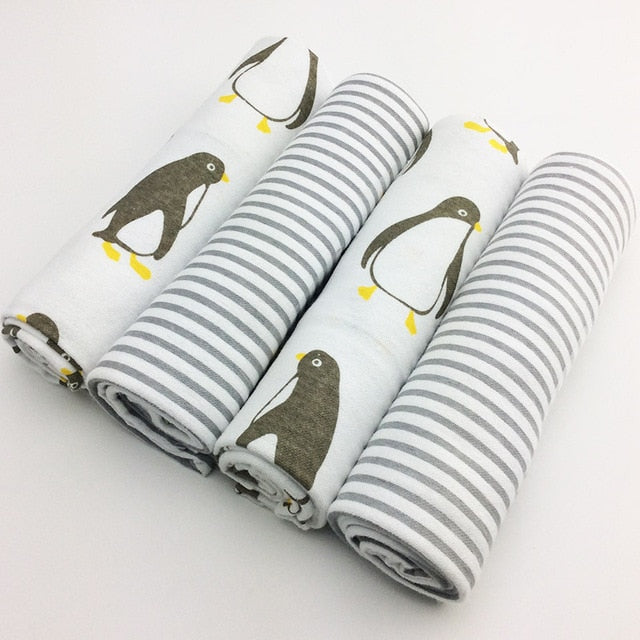 4pcs/lot newborn baby bed sheet bedding set 76x76cm for newborn crib sheets cot linen 100% cotton Flannel printing baby blanket