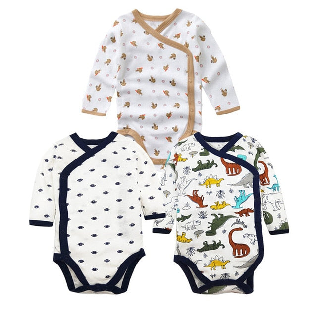 Times' Favourite 3PCS/lot 100% Cotton Baby Bodysuit Infant Jumpsuit Long Sleeve Baby Boys Girls Clothes Newborn Baby Clothing