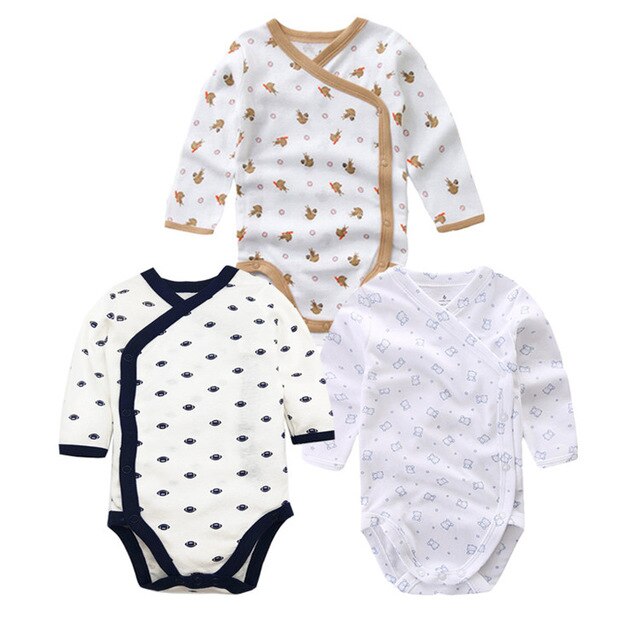 Times' Favourite 3PCS/lot 100% Cotton Baby Bodysuit Infant Jumpsuit Long Sleeve Baby Boys Girls Clothes Newborn Baby Clothing