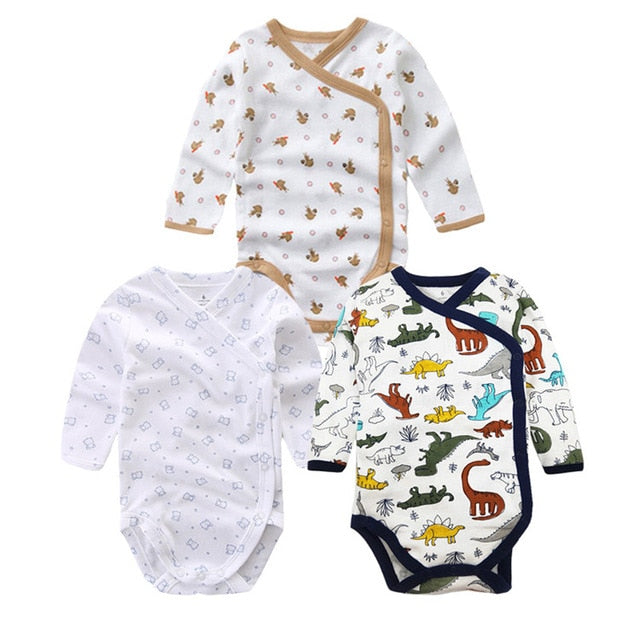 Times' Favourite 3PCS/lot 100% Cotton Baby Bodysuit Infant Jumpsuit Long Sleeve Baby Boys Girls Clothes Newborn Baby Clothing