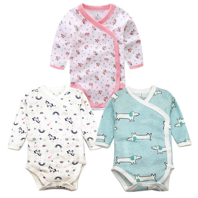 Times' Favourite 3PCS/lot 100% Cotton Baby Bodysuit Infant Jumpsuit Long Sleeve Baby Boys Girls Clothes Newborn Baby Clothing