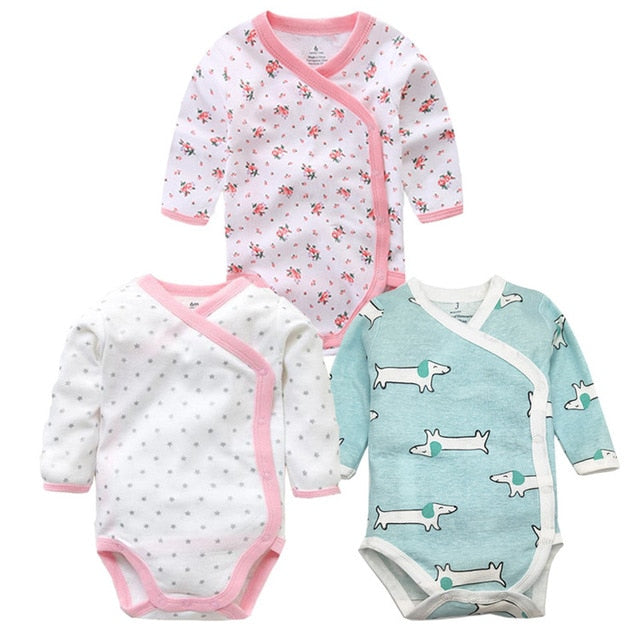 Times' Favourite 3PCS/lot 100% Cotton Baby Bodysuit Infant Jumpsuit Long Sleeve Baby Boys Girls Clothes Newborn Baby Clothing