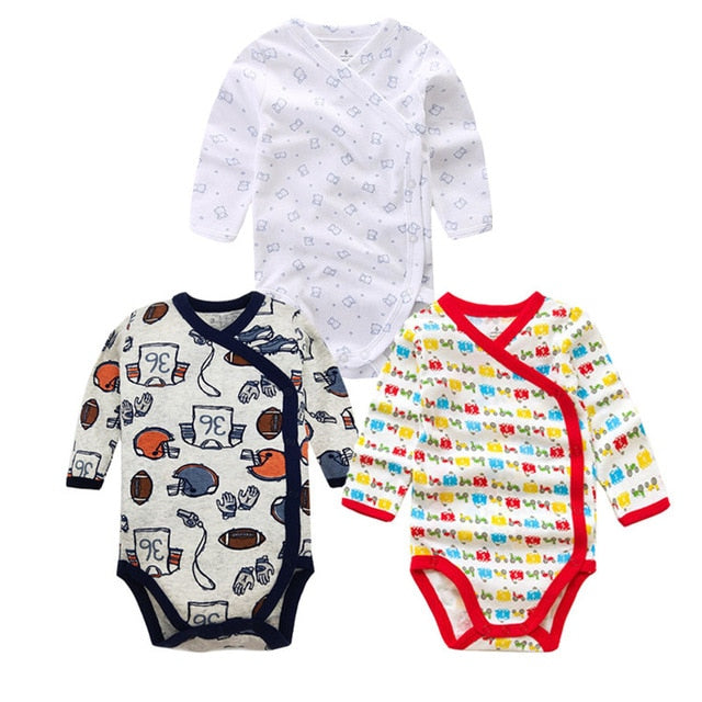 Times' Favourite 3PCS/lot 100% Cotton Baby Bodysuit Infant Jumpsuit Long Sleeve Baby Boys Girls Clothes Newborn Baby Clothing