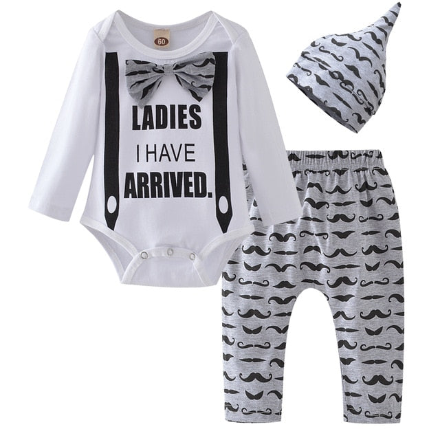 Baby Boy Clothes 2019 Autumn Baby Girl Clothing Sets Newborn Cotton Printed Long Sleeved T-shirt+pants+cap Kids 3pcs Suit