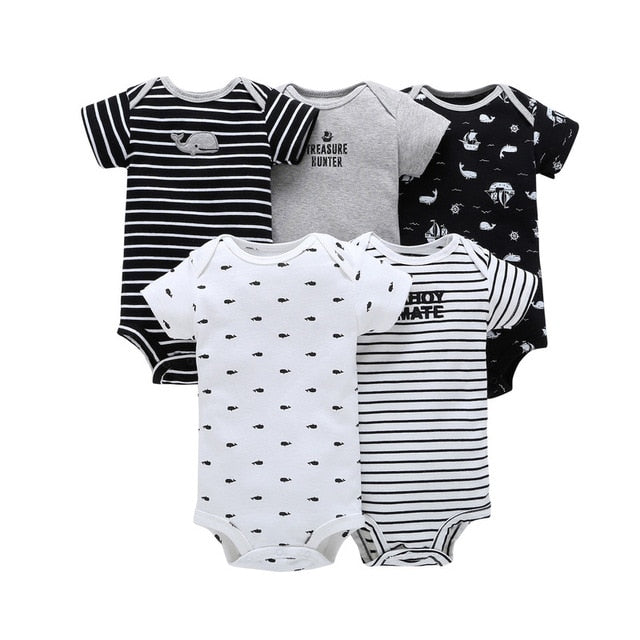 cartoon monster baby bodysuit newborn boy girl clothes new born short sleeve onesie cotton unsisex body clothing 2020 5PCS/SET