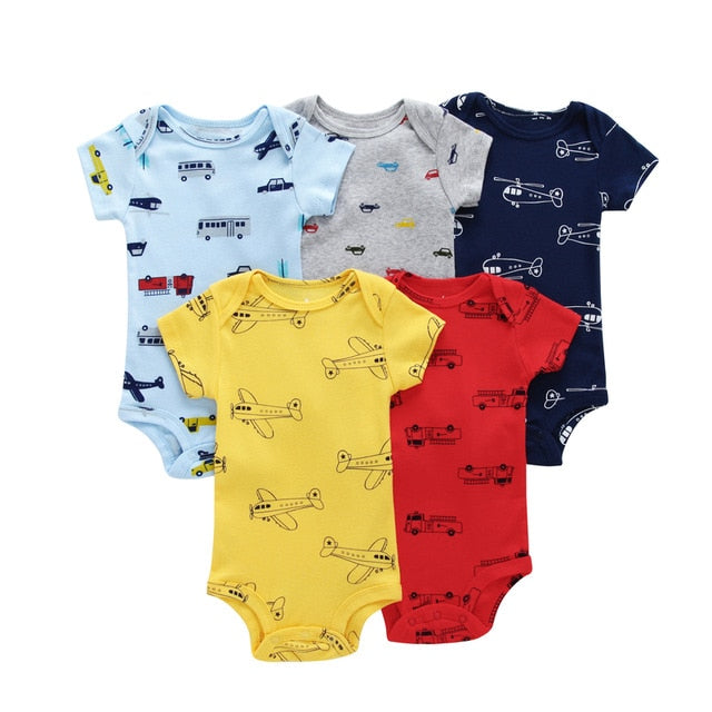 cartoon monster baby bodysuit newborn boy girl clothes new born short sleeve onesie cotton unsisex body clothing 2020 5PCS/SET