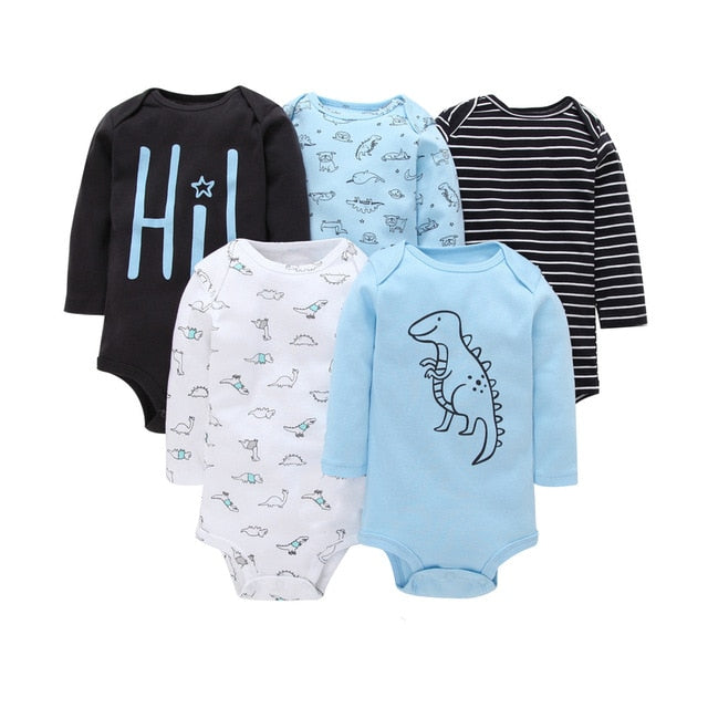 cartoon monster baby bodysuit newborn boy girl clothes new born short sleeve onesie cotton unsisex body clothing 2020 5PCS/SET