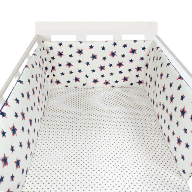 baby nursery Nordic Stars Design Baby Bed Thicken Bumper One-piece Crib Around Cushion Cot Protector Pillows Newborns Room Decor