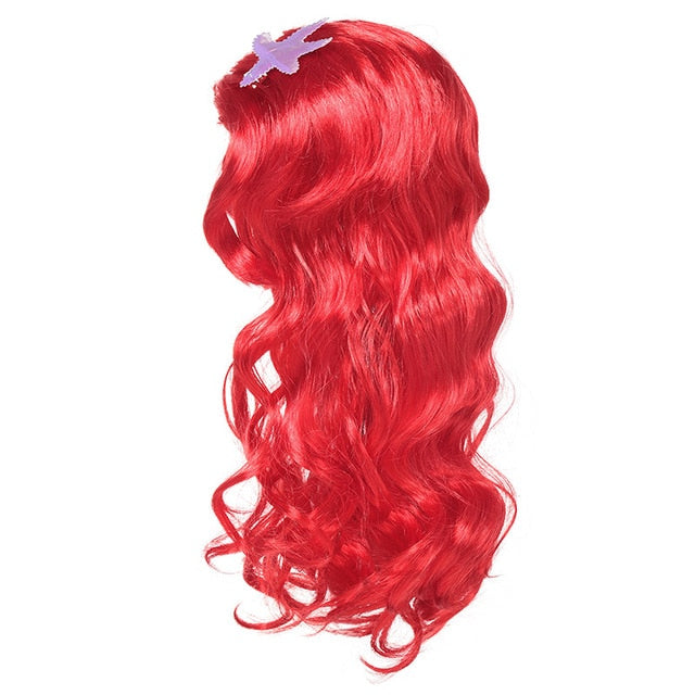 Kids Girl Cosplay Wig Princess Rapunzel Elsa Anna Jasmine Ariel Aurora Merida Belle Moana Snow White Hair Braid Wigs for Party