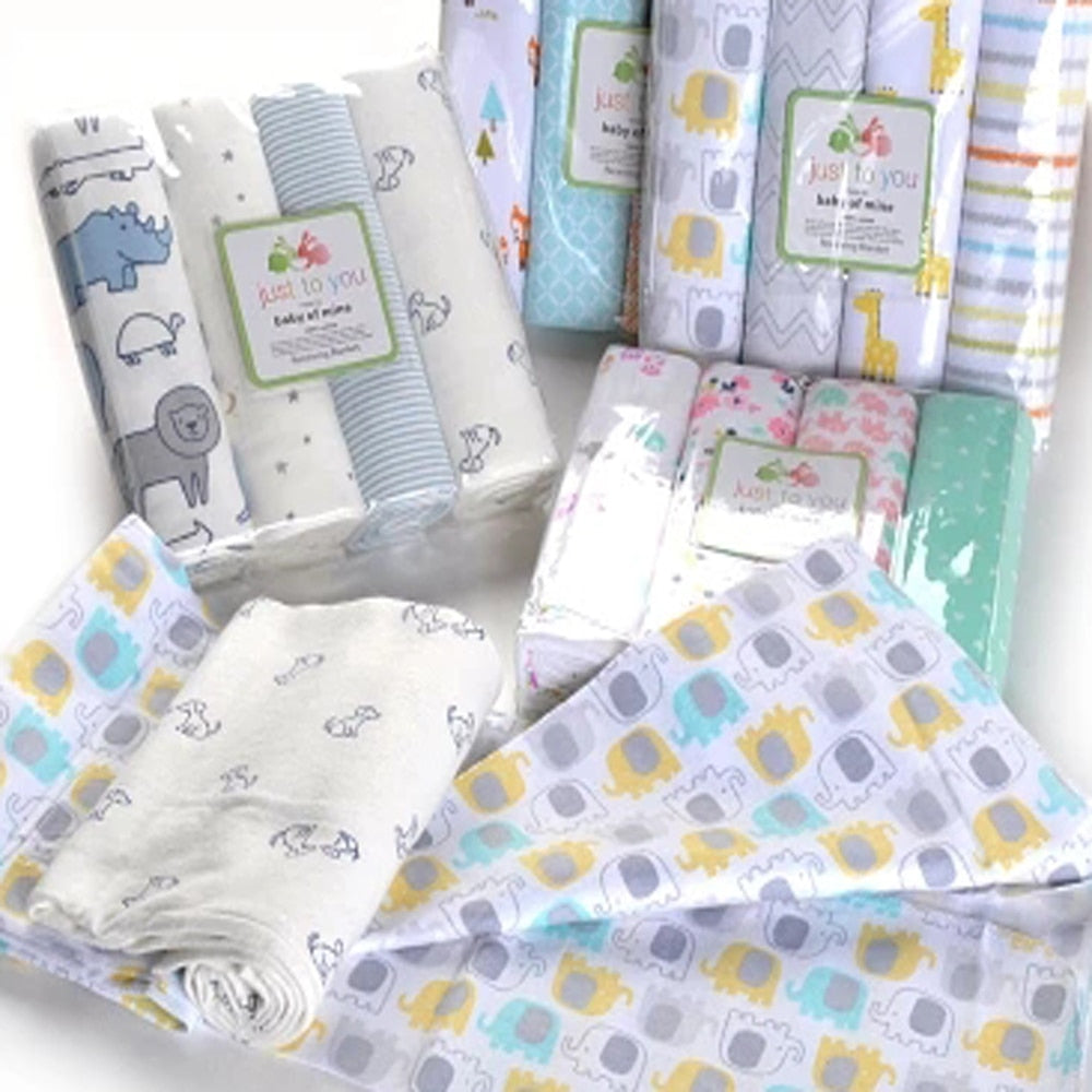 4Pcs/Lot Muslin 100% Cotton Flannel Baby Swaddles Soft Newborns Blankets Baby Blankets Newborn Muslin Diapers Baby Swaddle Wrap