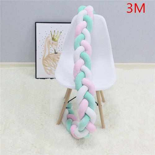 1M/2M/3M Baby Bumper Bed Braid Knot Pillow Cushion Bumper for Infant Bebe Crib Protector Cot Bumper Room Decor