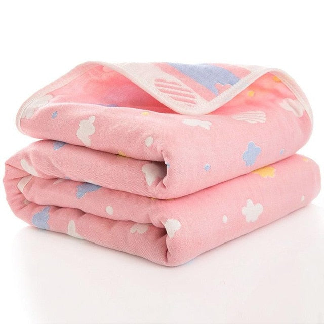 Baby Quilt Newborn Comforter Baby Six-layer Gauze Bath Towel For Children Baby Blankets(size 80*80)