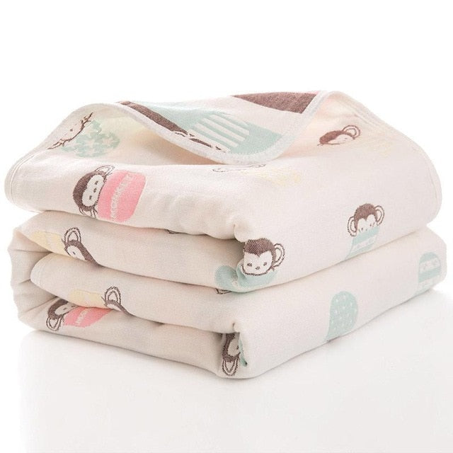 Baby Quilt Newborn Comforter Baby Six-layer Gauze Bath Towel For Children Baby Blankets(size 80*80)