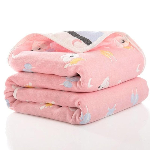 Baby Quilt Newborn Comforter Baby Six-layer Gauze Bath Towel For Children Baby Blankets(size 80*80)