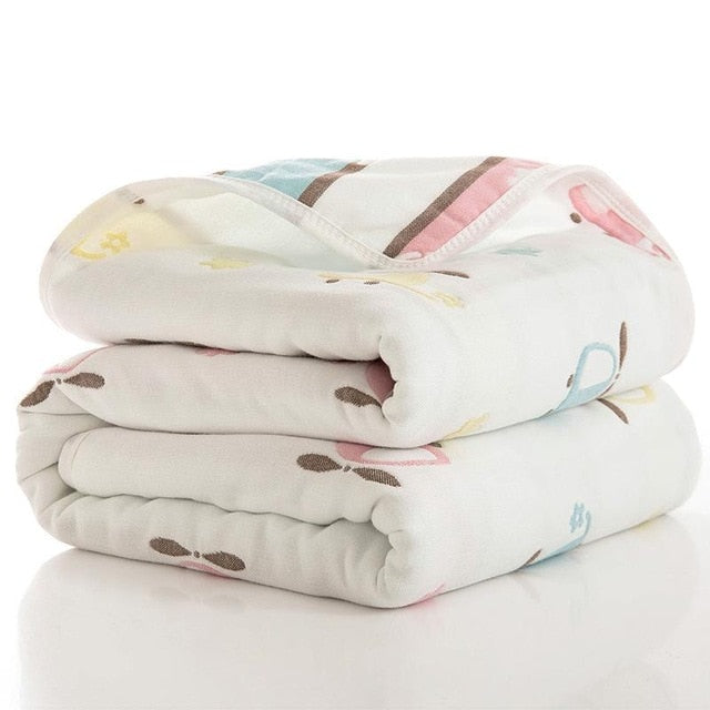 Baby Quilt Newborn Comforter Baby Six-layer Gauze Bath Towel For Children Baby Blankets(size 80*80)