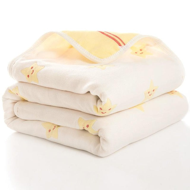 Baby Quilt Newborn Comforter Baby Six-layer Gauze Bath Towel For Children Baby Blankets(size 80*80)