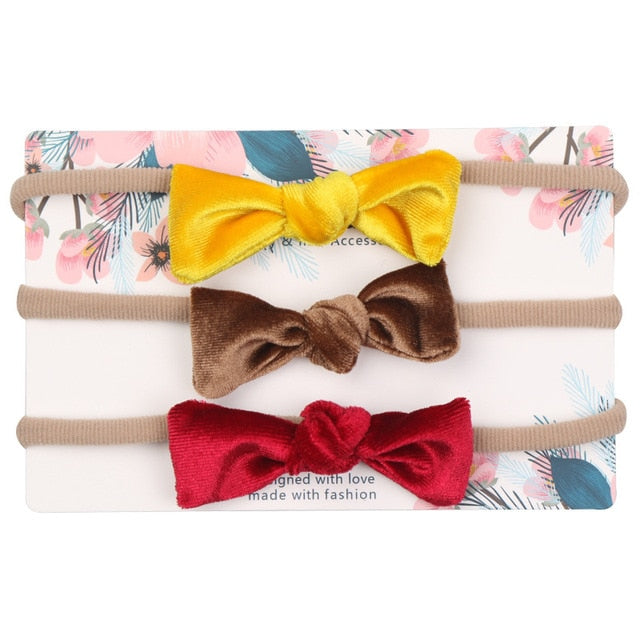 3pcs/lot Baby Headband Cute Bow for Girl Nylon Head Bands Turban Newborn Headbands Hairbands for Kids Baby Hair Accessories