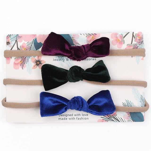 3pcs/lot Baby Headband Cute Bow for Girl Nylon Head Bands Turban Newborn Headbands Hairbands for Kids Baby Hair Accessories