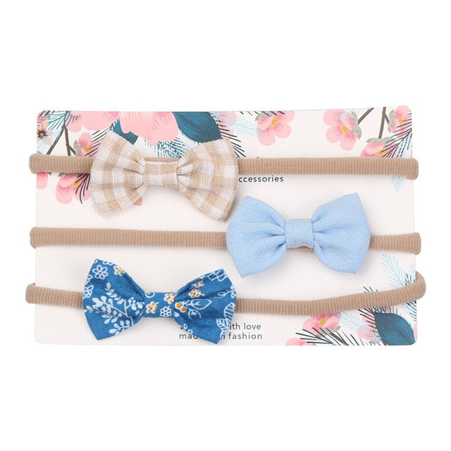 3pcs/lot Baby Headband Cute Bow for Girl Nylon Head Bands Turban Newborn Headbands Hairbands for Kids Baby Hair Accessories