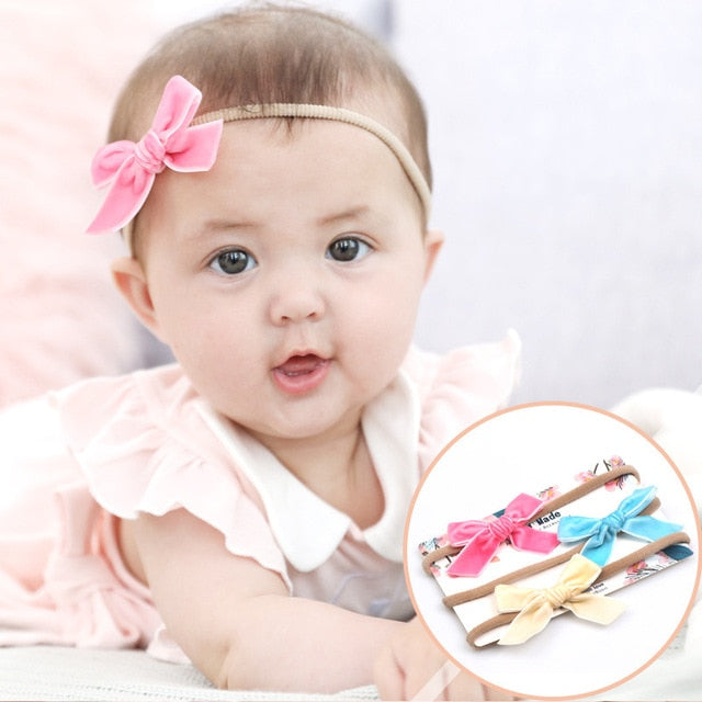 3pcs/lot Baby Headband Cute Bow for Girl Nylon Head Bands Turban Newborn Headbands Hairbands for Kids Baby Hair Accessories