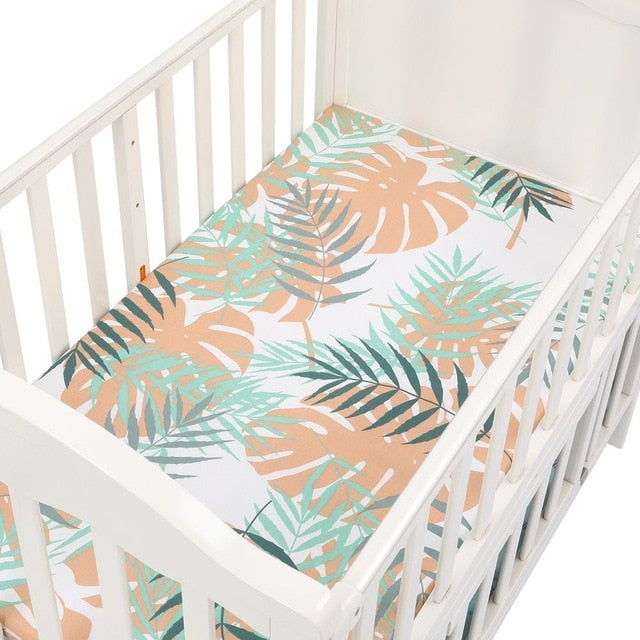 130cm*70cm 100% Cotton Crib Fitted Sheets Soft Baby Bed Mattress Covers Printed Newborn Infant Bedding Set Kids Mini Cot Sheet