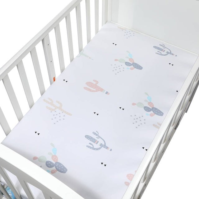 130cm*70cm 100% Cotton Crib Fitted Sheets Soft Baby Bed Mattress Covers Printed Newborn Infant Bedding Set Kids Mini Cot Sheet