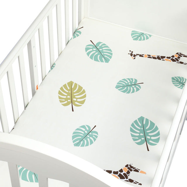 130cm*70cm 100% Cotton Crib Fitted Sheets Soft Baby Bed Mattress Covers Printed Newborn Infant Bedding Set Kids Mini Cot Sheet