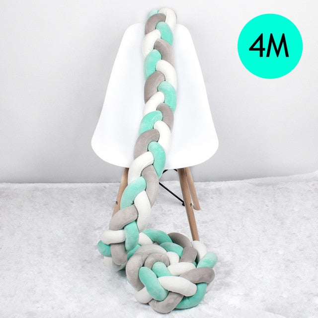 1M/2M/2.5M/3M/4M Length Newborn Baby Bed Bumper Pure Weaving Plush Knot Crib Bumper Kids Bed Baby Cot Protector Baby Room Decor