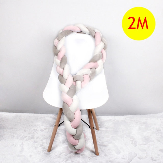 1M/2M/2.5M/3M/4M Length Newborn Baby Bed Bumper Pure Weaving Plush Knot Crib Bumper Kids Bed Baby Cot Protector Baby Room Decor