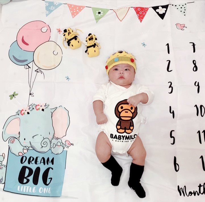 INS Baby Milestone Blanket Balloon Photo Photography Props Background Cloth Growth Monthly Commemorate Rug Boy Girl Accessories