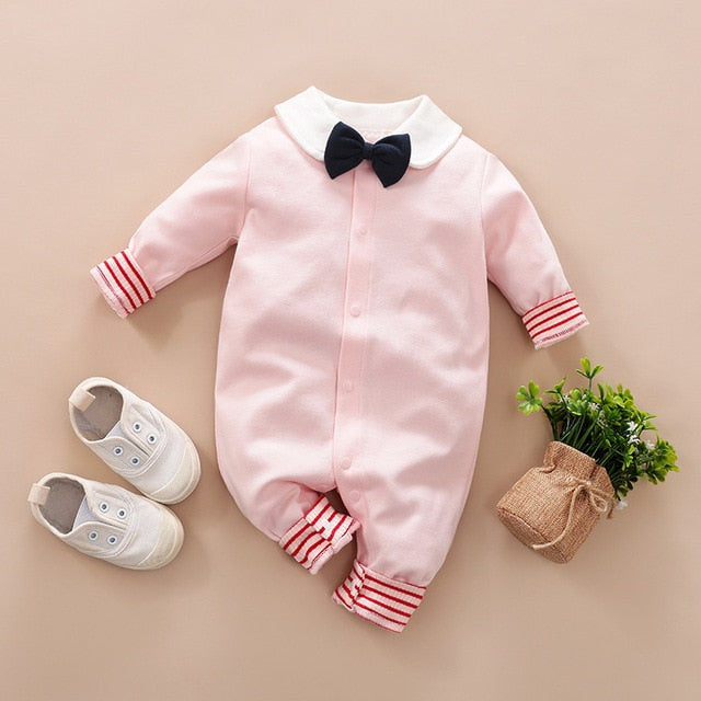 bunvel Baby Infant Rompers Patchwork Baby Girl Clothes White Necktie Baby Winter Clothes Boys Rompers Kids Costume For Girl 45